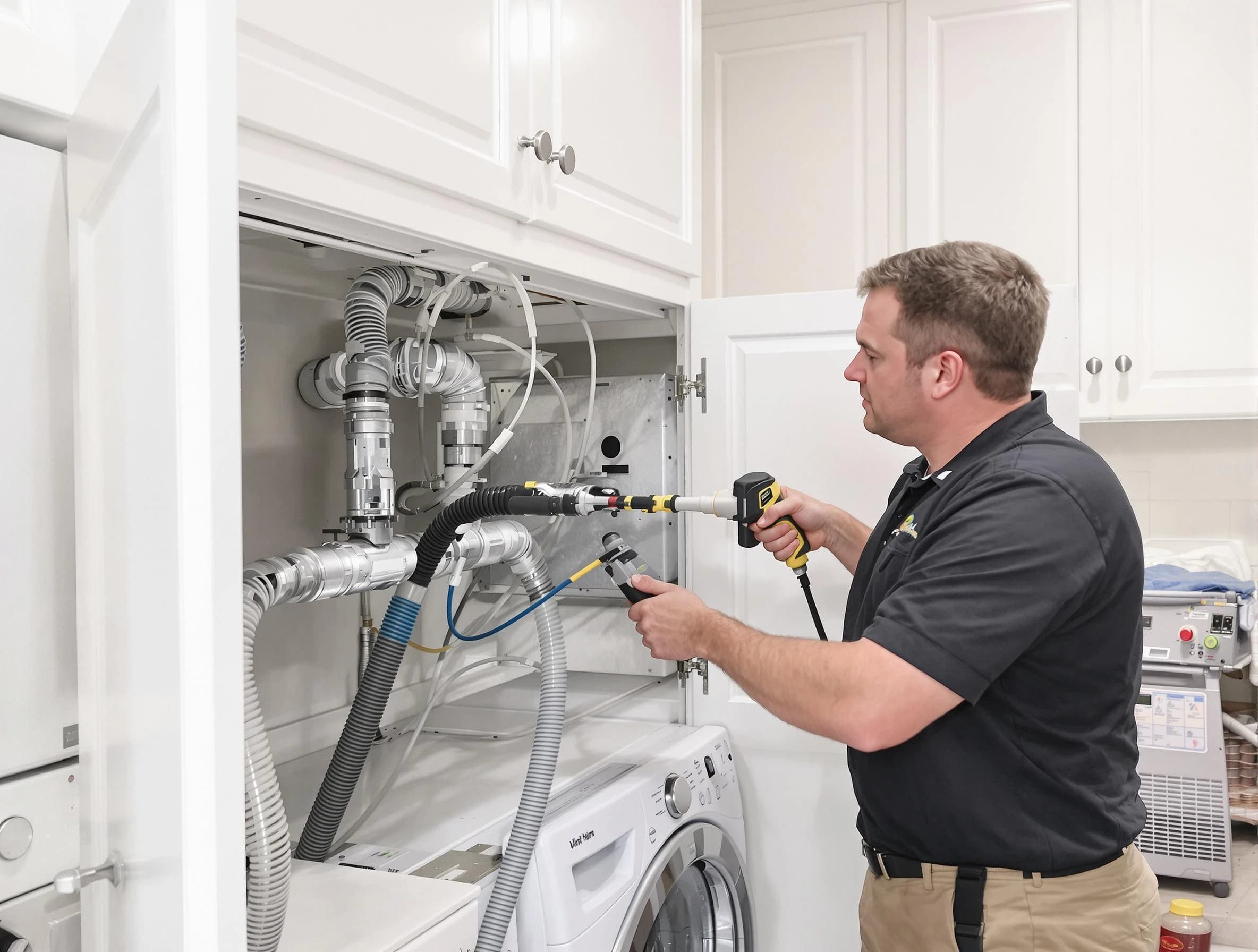 Rockwood Dryer Vent Cleaning professional removing severe blockage from a clogged dryer vent in Rockwood