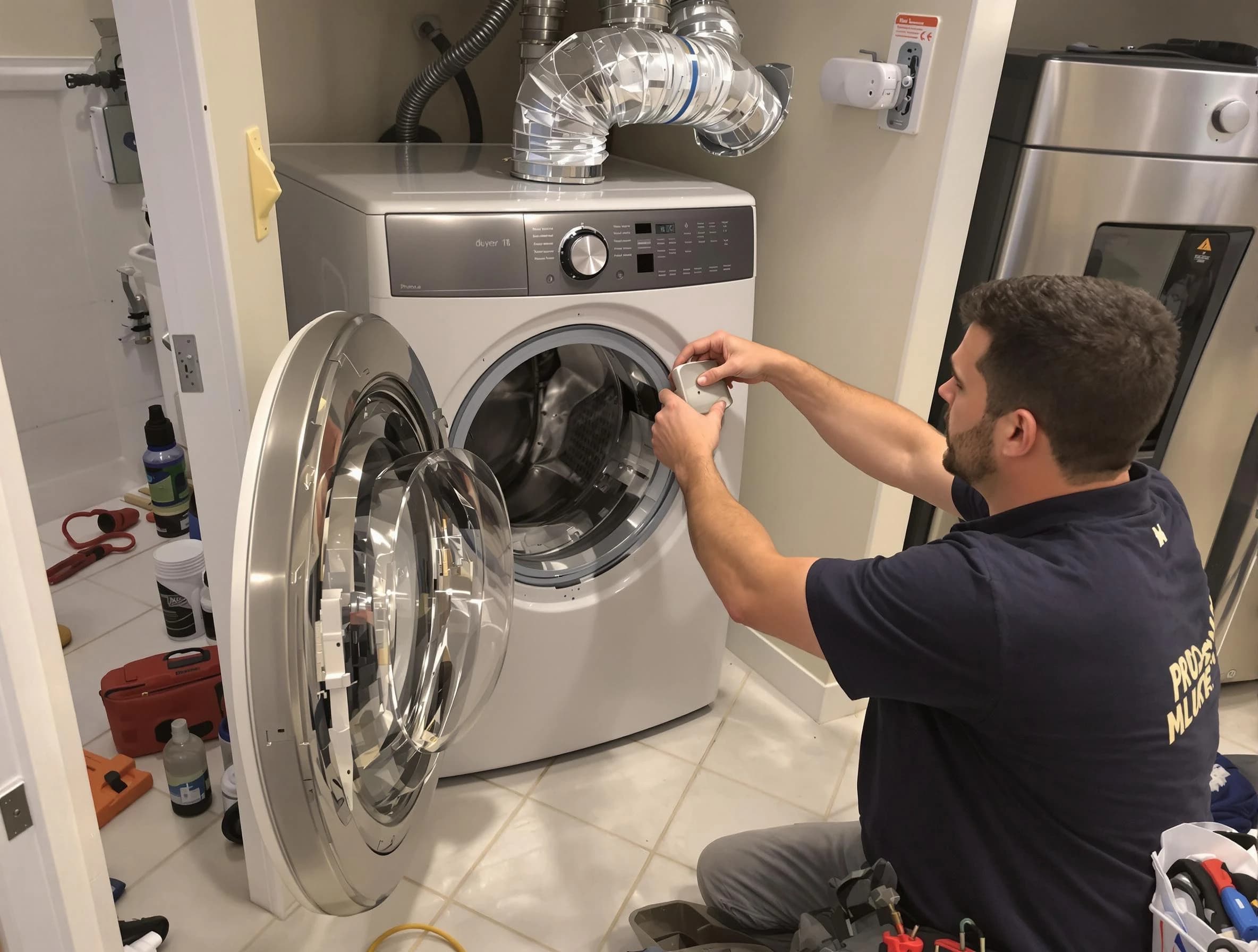 Rockwood Dryer Vent Cleaning technician performing precise dryer vent hose installation in Rockwood